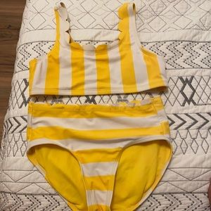 Justice two-piece yellow bathing suit size 10
